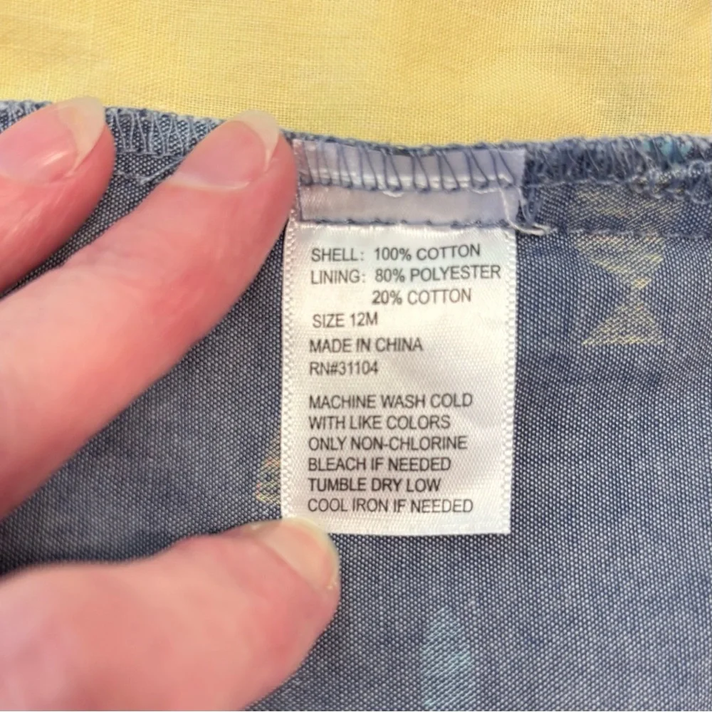 EUC Crown & Ivy Baby Romper, Blue with Fish Print, Baby Sz 12 months - Picture 8 of 13